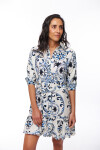 VESTIDO LEXY ESTAMPADO BLANCO Y AZUL