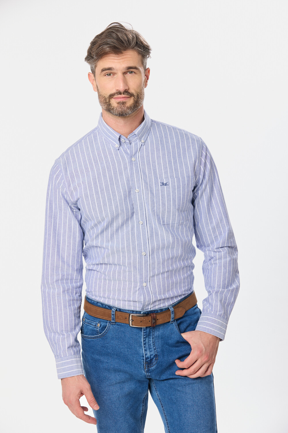 CAMISA OXFORD Azul