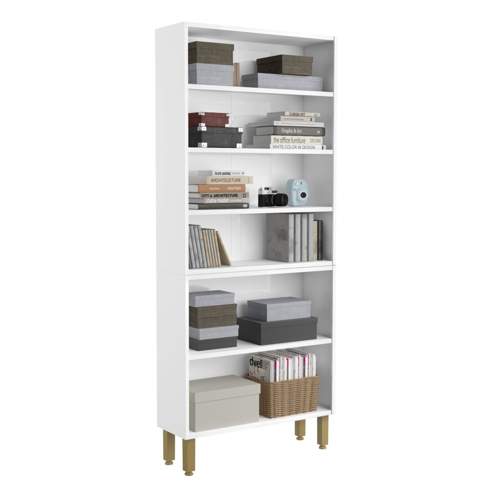 Armario 6 Puetas Vidrio Steel Blanco