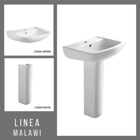 JUEGO DE LAVATORIO Y PEDESTAL BLANCO