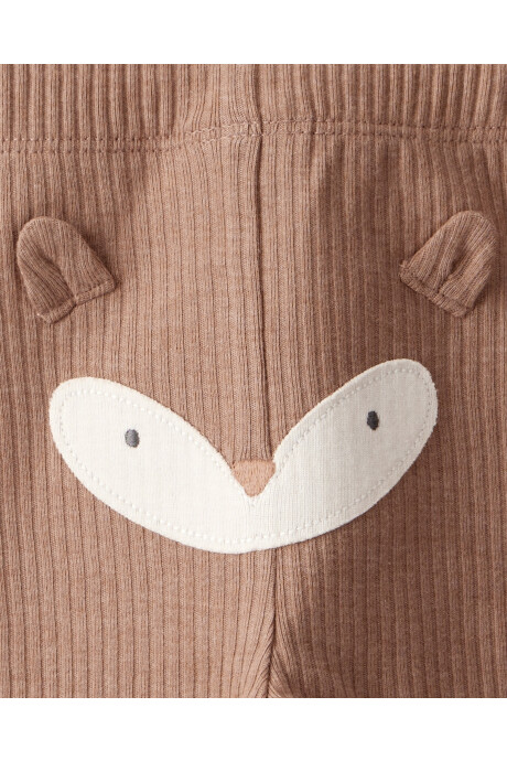 Set tres piezas de algodón, pantalón y dos bodies, diseño zorro Sin color