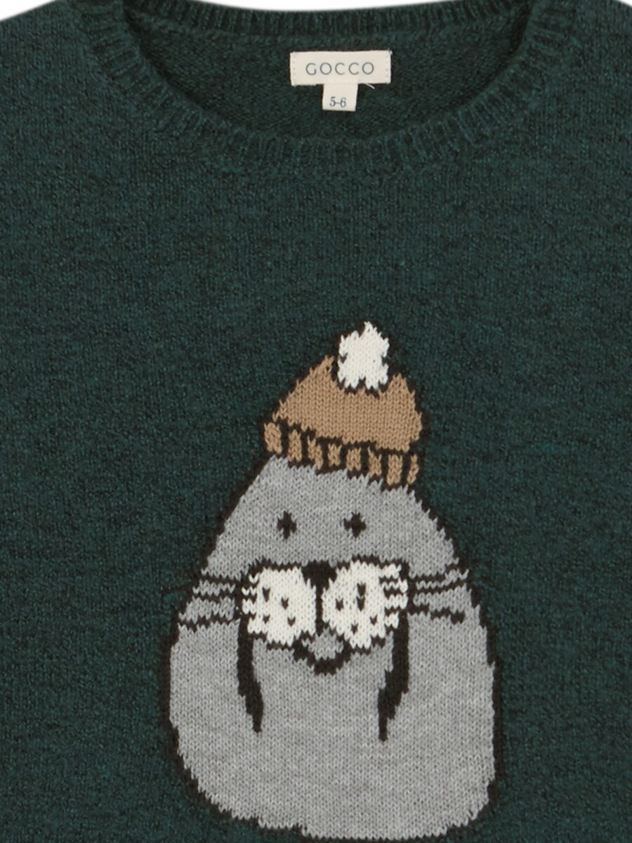 Jersey Con Intarsia Petroleo Melange