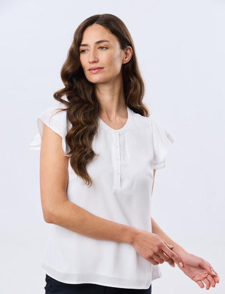 BLUSA CON VOLADOS Blanco