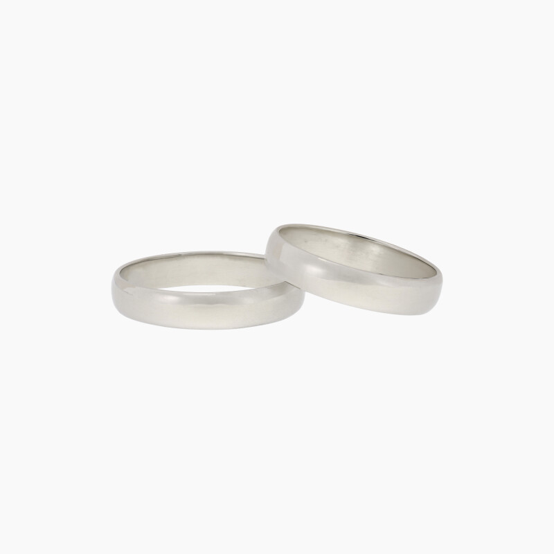 Par de alianzas en oro blanco 18K modelo bombé Par De Alianzas En Oro Blanco 18k Modelo Bombé