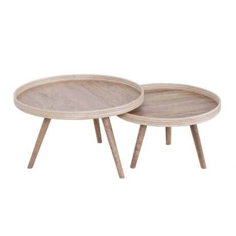 SET MESAS RATONAS MADERA NATURAL-BEIGE MANGO NATURAL