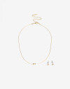 Bijouterie Set Strass Set De Collar Y Aros Con Strass - Dorado