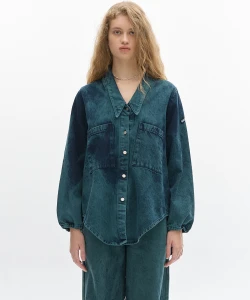 Camisa Cisne Denim Washed Green
