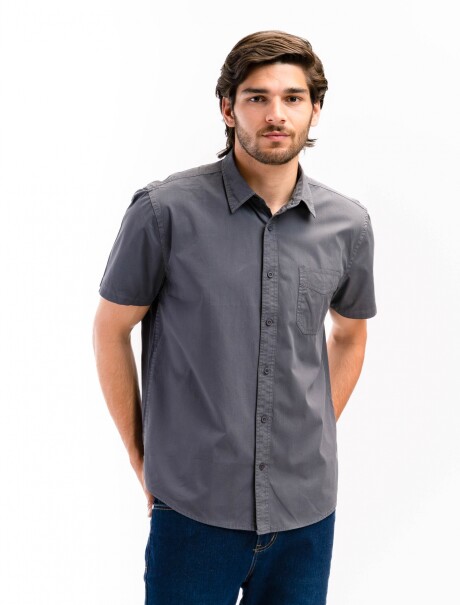 Camisa Algodón con Bolsillo Barcelona Gris Oscuro