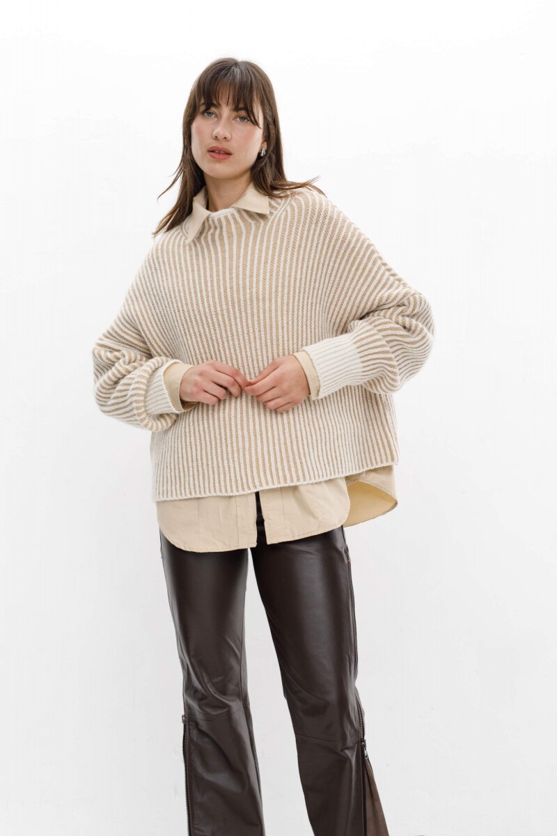 Sweater Tricot Camel/Crudo