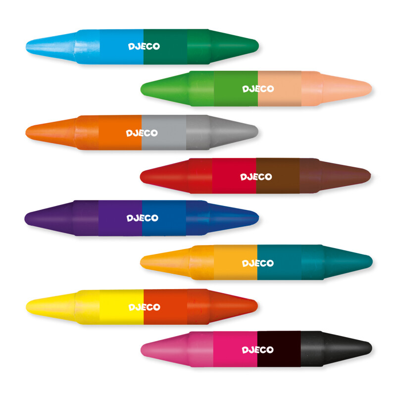 Set x8 crayones de cera de dos colores Set x8 crayones de cera de dos colores