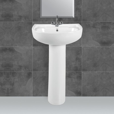 PEDESTAL PARA BACHA DE LOZA SANITARIA SAMITE BLANCO BRILLO BLANCO