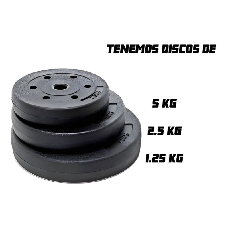 Kit De Pesas Lumax 2 Mancuernas 1.5kg + Barra Recta 7kg 1.8M + 50kg Discos PVC 8x5Kg 2x2.5Kg 4x1.25Kg