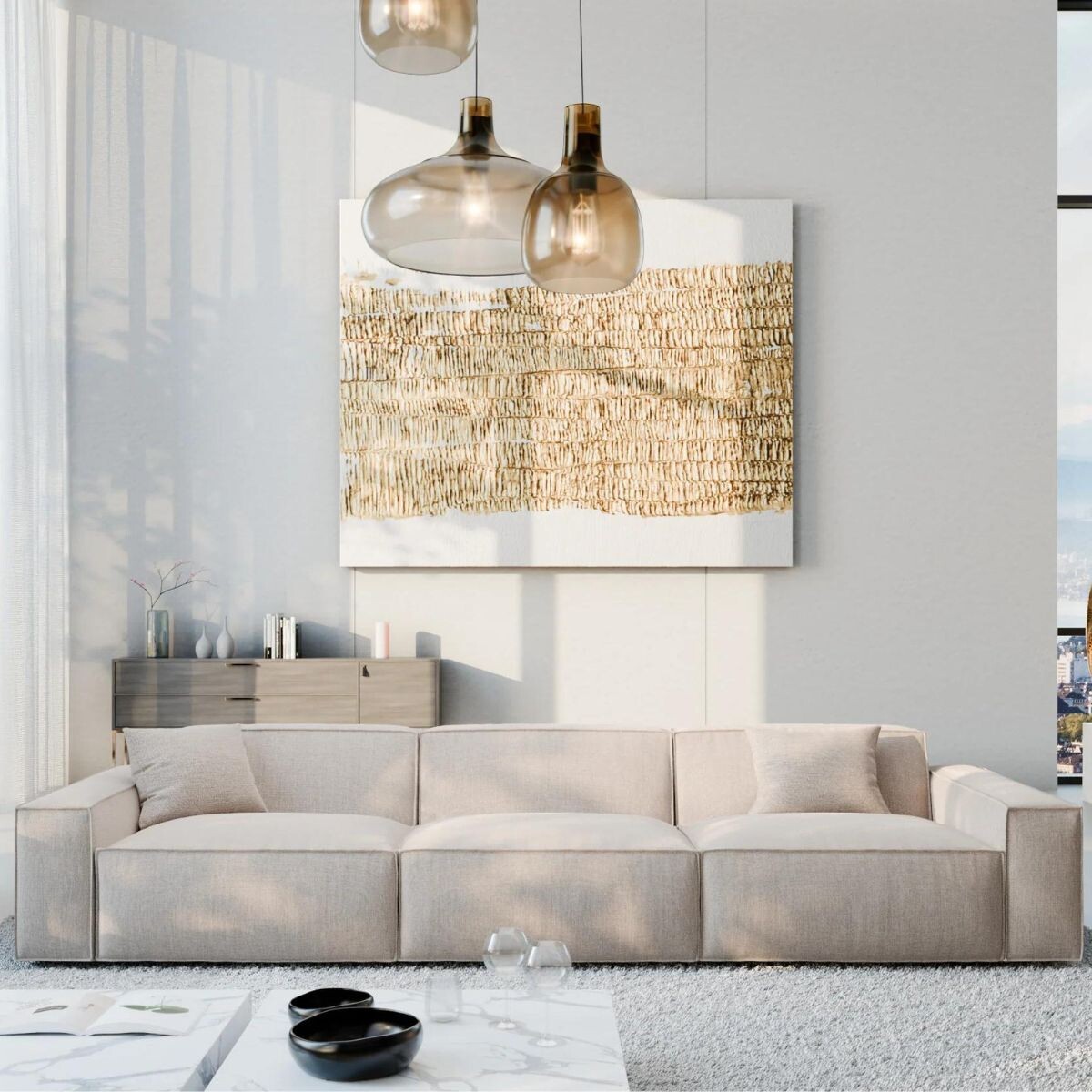 Sofá modular URBAN Beige 3 CUERPOS 