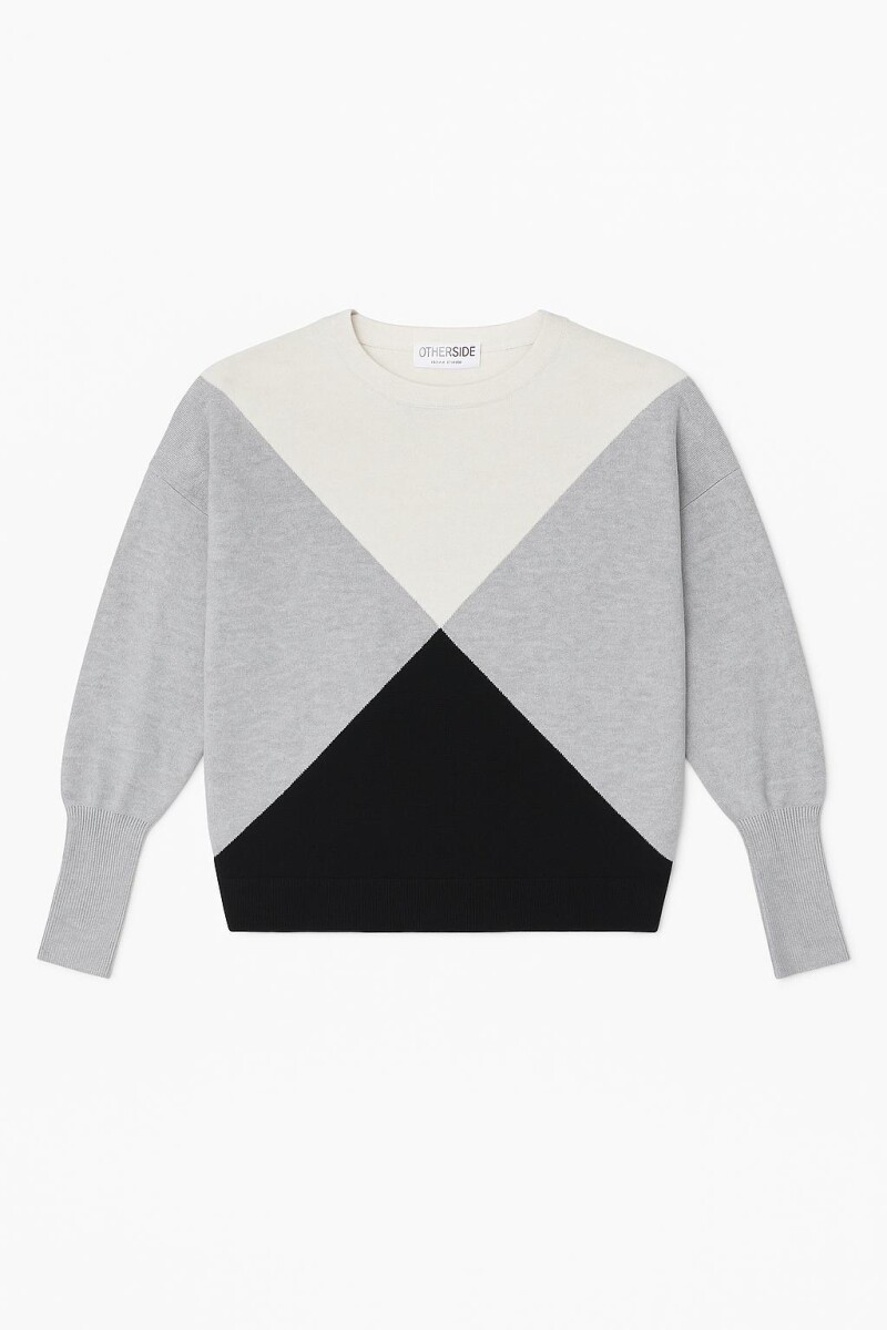 Sweater geométrico - Gris 