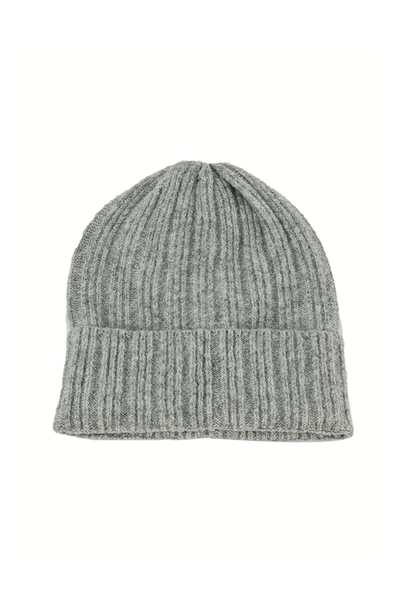 Gorro de pompón Gris