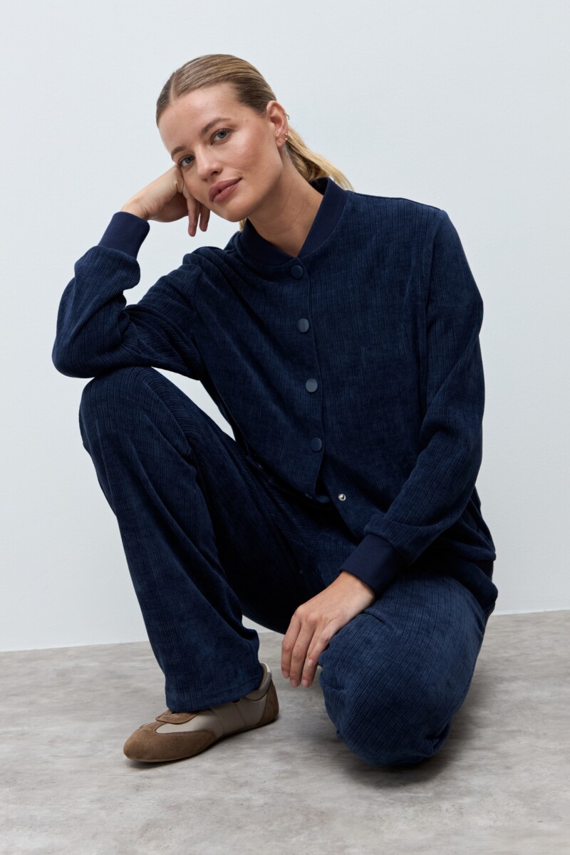 Bomber acanalada - azul marino 