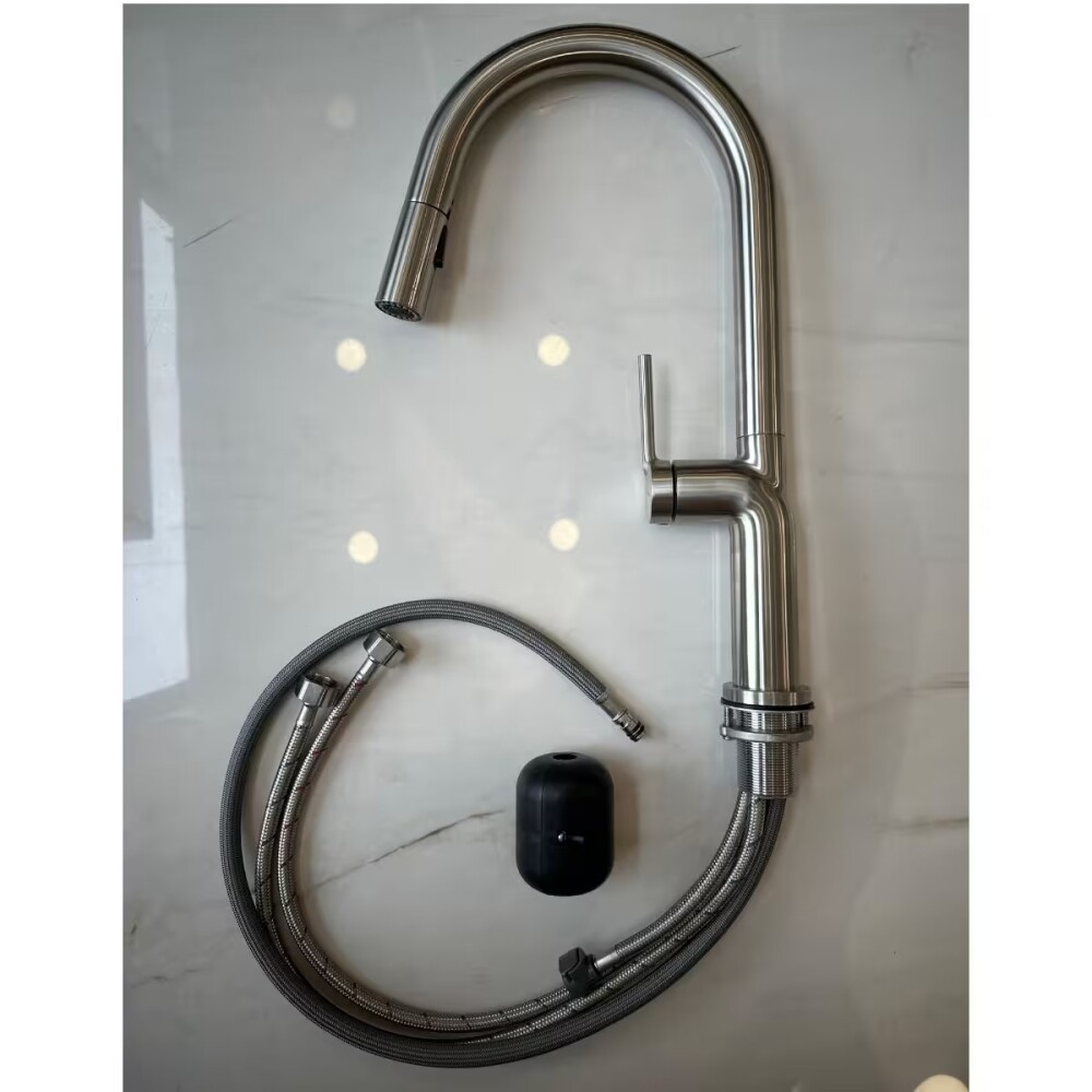 Grifería de Cocina Monocomando de mesada Eon Curvo Extensible Satinado Grifería De Cocina Monocomando De Mesada Eon Curvo Extensible Satinado