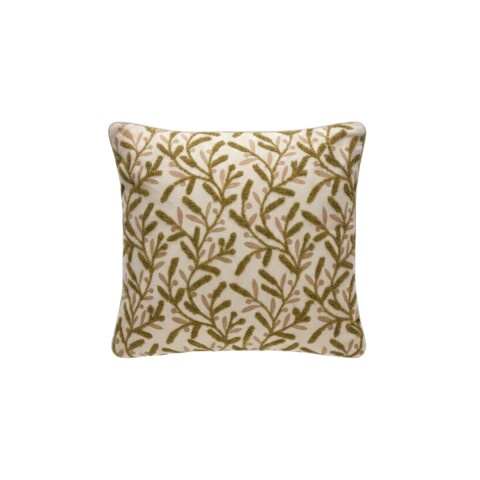 COJIN CUAD BEIGE C/DIS HOJA 40X40CM Unica