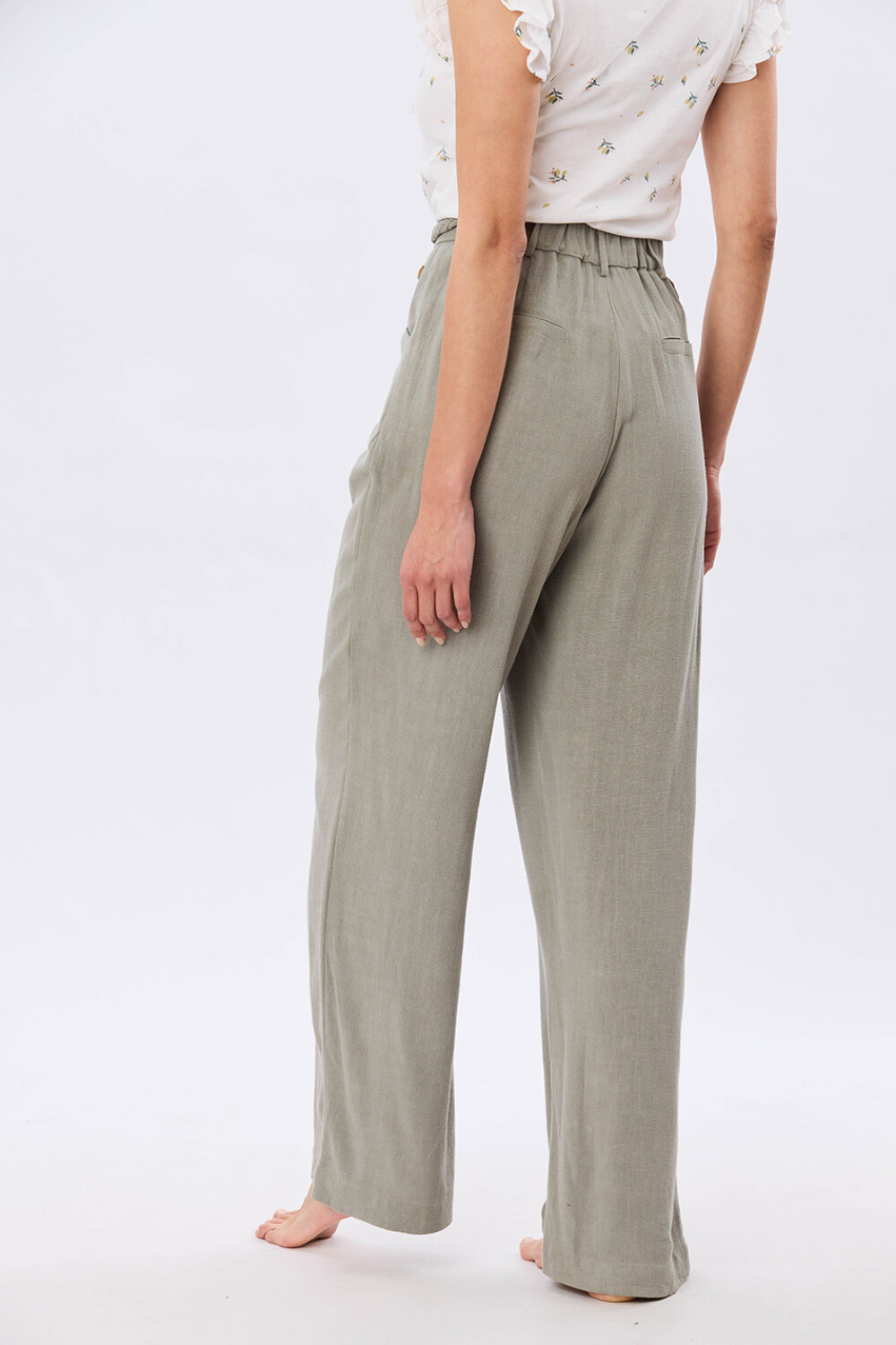 PANTALÓN DE LINO Verde
