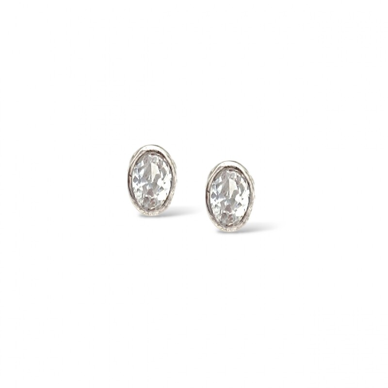 Caravanas Oval-Plata 925-Piedra zirconia-CA3073 conpiedra