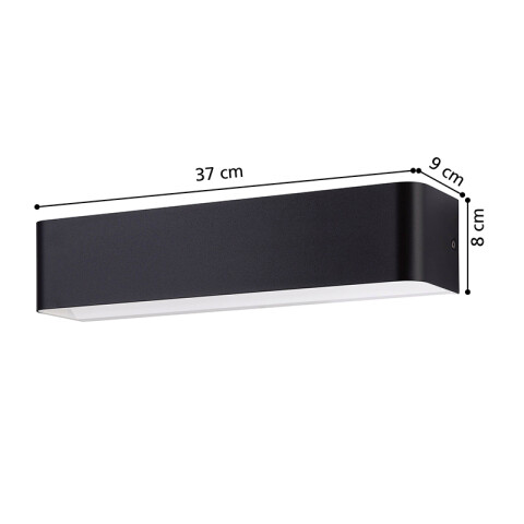 Lámpara de pared LED 12W aluminio negro SANIA4 EG1177X