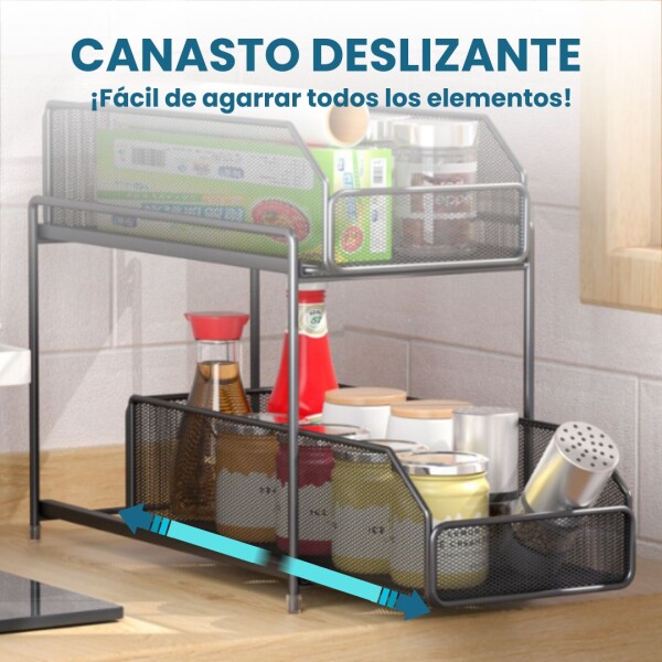Organizador De Cocina Bajo Mesada Alacena 2 Estantes Cajones CAN010 Organizador De Cocina Bajo Mesada Alacena 2 Estantes Cajones CAN010