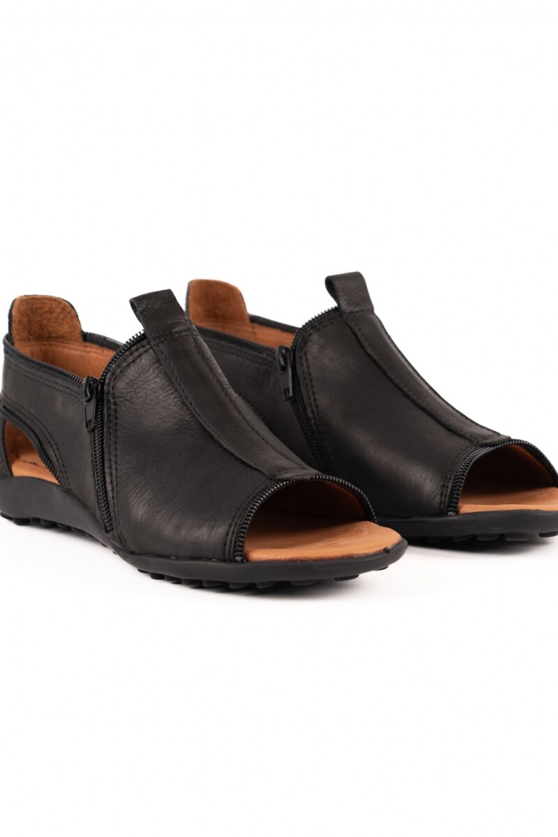 Sandalia Zipper Negro