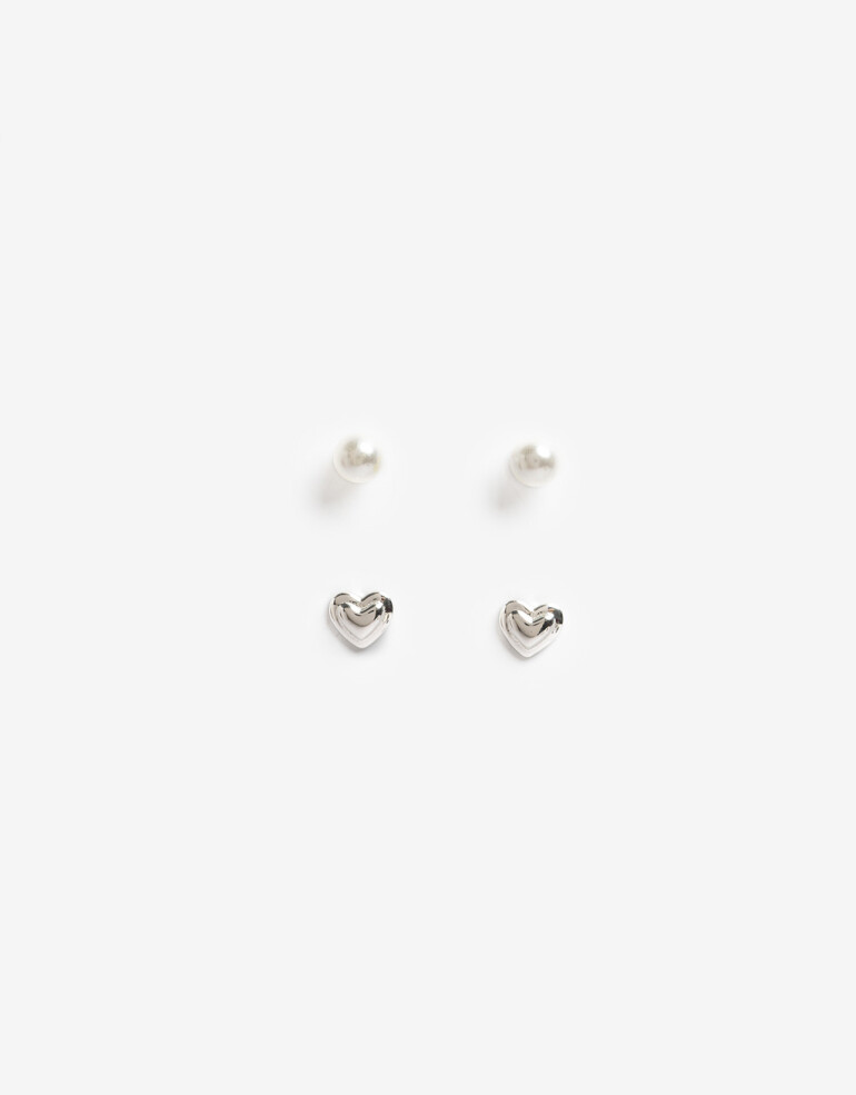 Aros Sets Perlas Set De Aros Plata 925 - Plateado