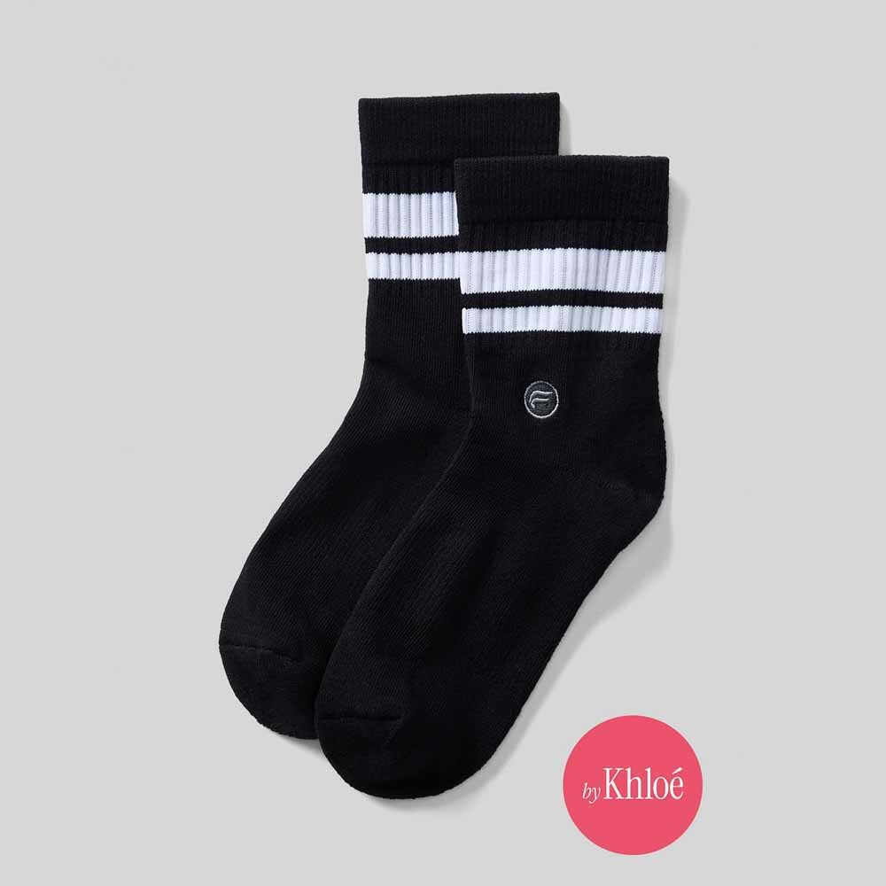 Medias The Everyday Quarter Crew Sock Unisex Black/classic White Stripe