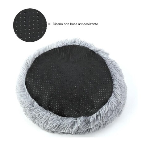 Cama Cucha Puff Redondo 80cm De Felpa P/ Mascotas Perro Gato Celeste