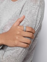 Anillo Con Brillantes plateado