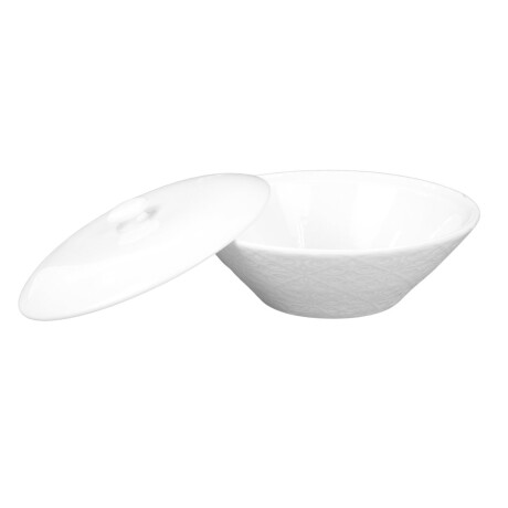 Bowl de ceramica labrado con tapa Bowl de ceramica labrado con tapa