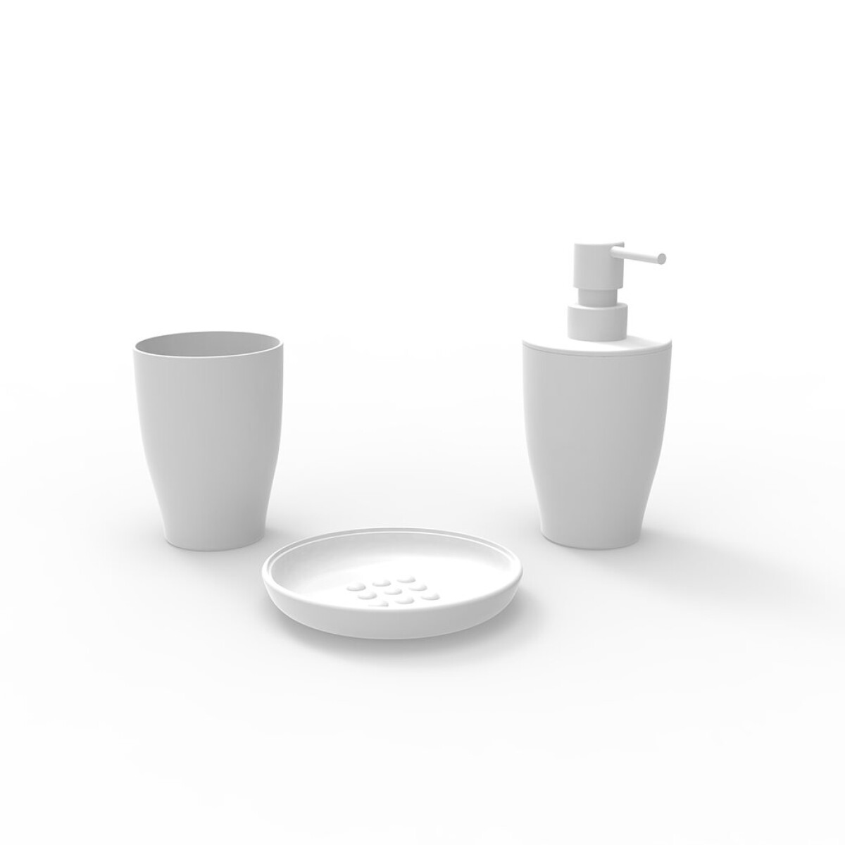 SET DE BAÑO PURE 3 PIEZAS PP BLANCO 