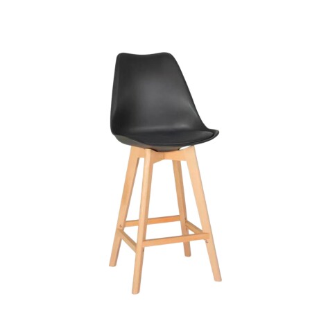 Taburete Tulip Eames acolchonado Negro