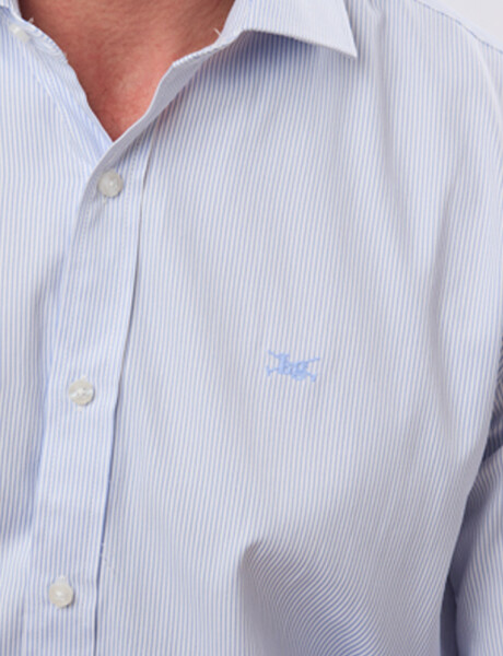 CAMISA RAYADA DE VESTIR Celeste