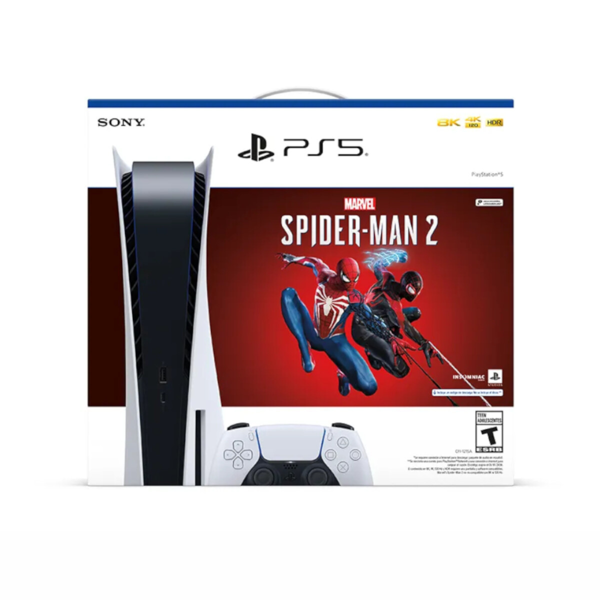 Consola Sony PS5 16GB 825GB Blu-Ray DVD + Spider-Man - Unica 