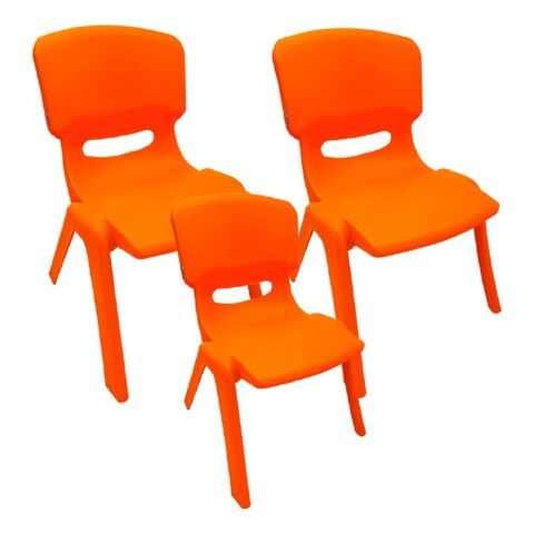 Pack Silla Infantil X5 Niños Plástico Reforzada Apilable Color Variante Naranja