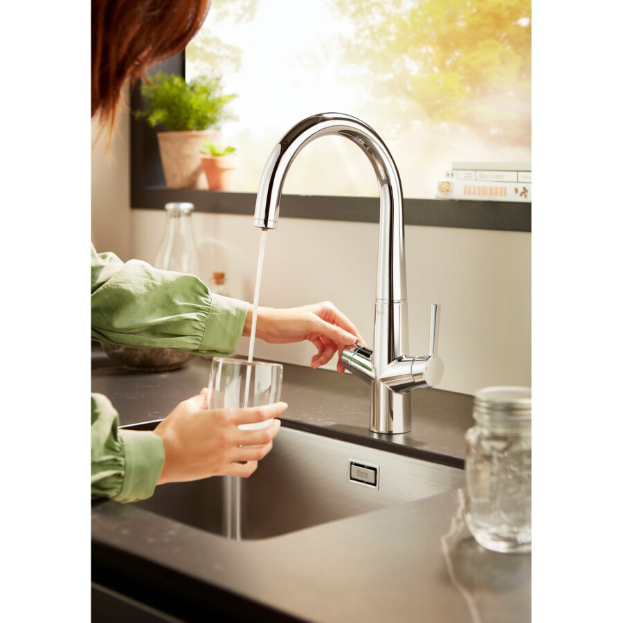 Grifería para Cocina de Mesada Monocomando con Filtro Cromada Linea Syra Grifería para Cocina de Mesada Monocomando con Filtro Cromada Linea Syra