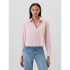 V-LS CROPPED POPLIN SHIRT PINK STRIPE