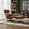 POLTRONA CHARLES EAMES CON APOYA PIE - TAPIZADA EN CUERO MARRON POLTRONA CHARLES EAMES CON APOYA PIE - TAPIZADA EN CUERO MARRON
