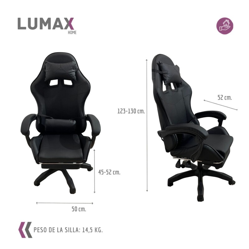 Silla Gamer Lumax Modelo ROM Negro