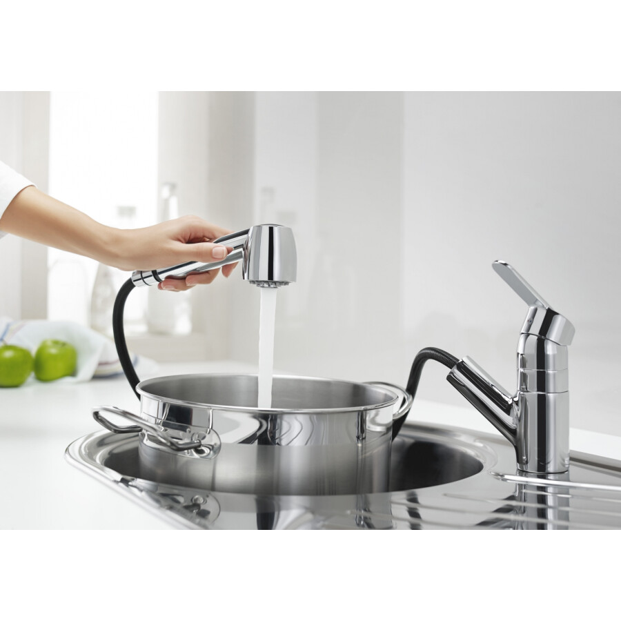Griferia de Cocina Monocomando con Ducheta Cromado Linea Victoria Griferia de Cocina Monocomando con Ducheta Cromado Linea Victoria