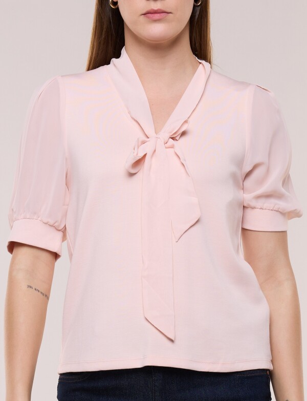 Blusa Escote Con Lazo ROSA CLARO