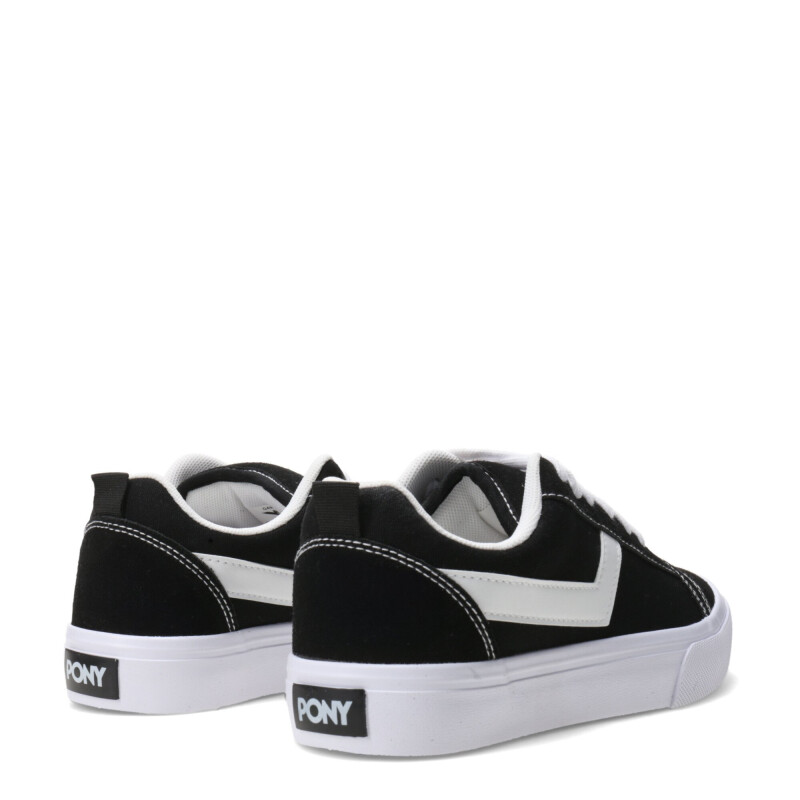 Championes Unisex PONY Casual Lona Gamuza Negro - Blanco