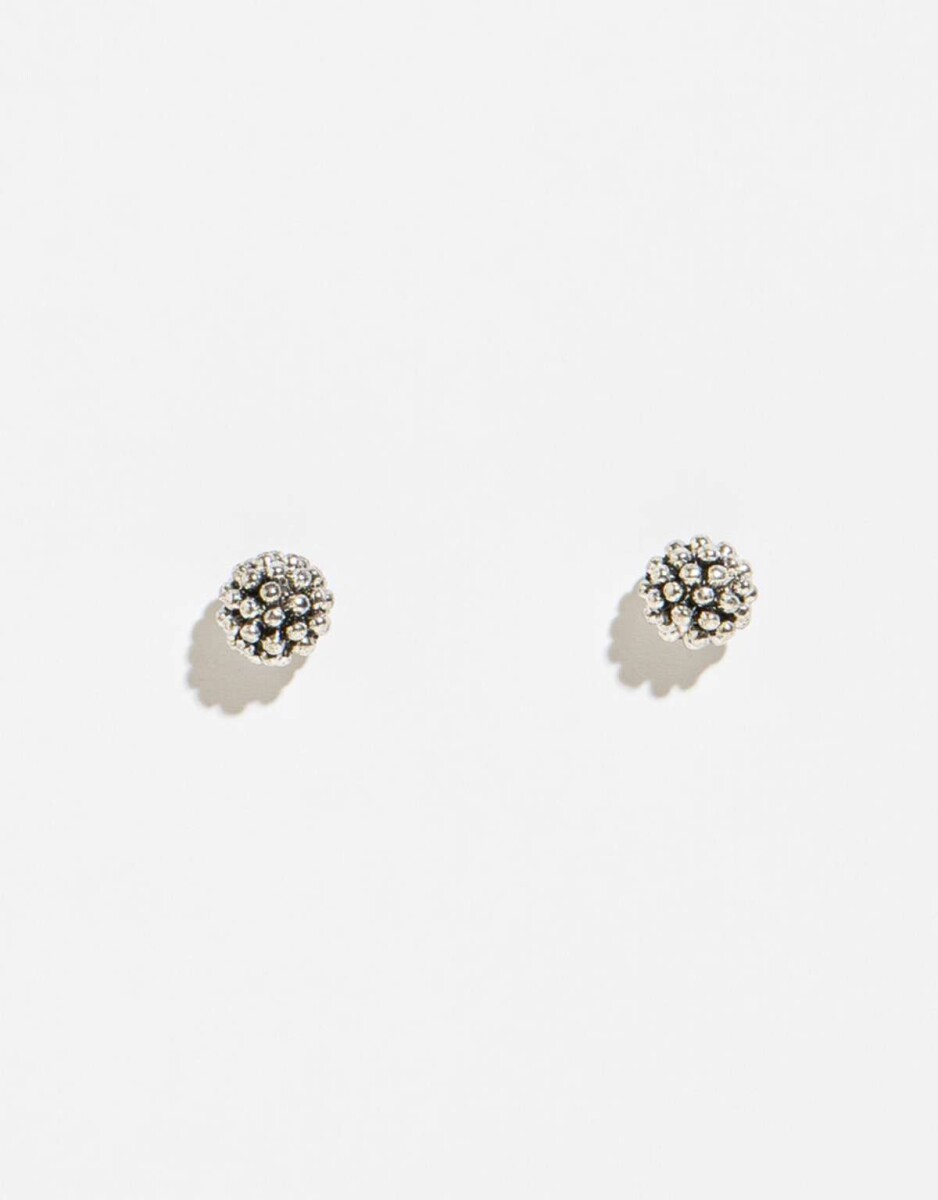 Aros Con Micro Bolitas - Plateado Antique Silver 