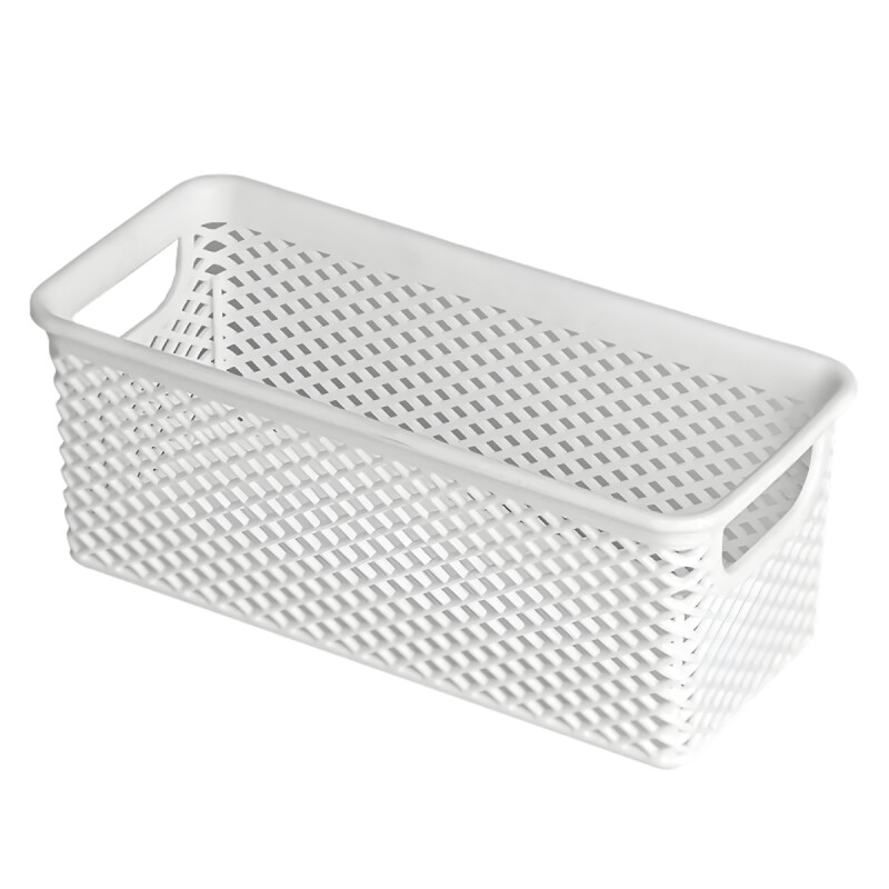 Cesto organizador calado línea rectangular P BLANCO