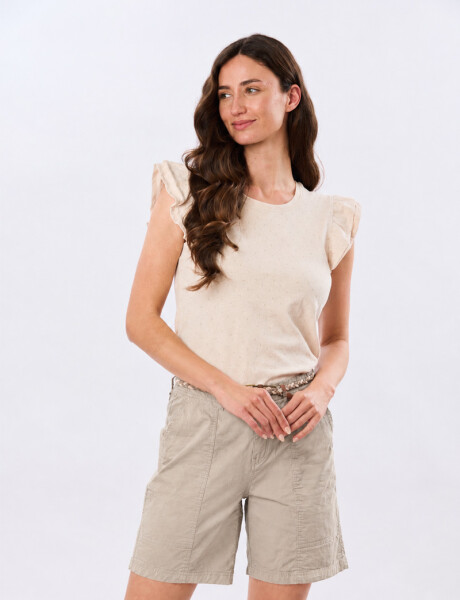 BERMUDA LISA DE ALGODÓN Beige