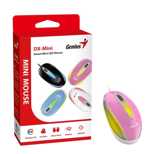Mouse Genius Dx-mini Led Blanco Rgb ROSADO