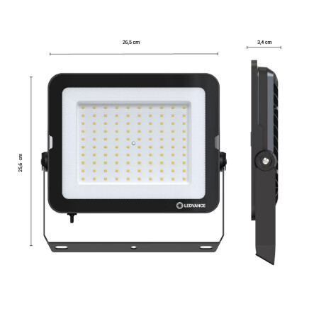 FOCO LED LEDVANCE OSRAM COMPACT IP65 100W Foco LED LEDVANCE OSRAM Compact IP65 100W Negro Luz Fría