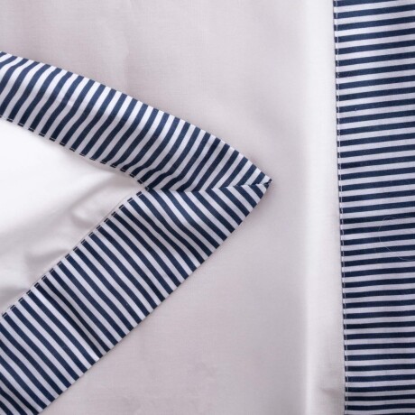 JUEGO DE SABANAS 2 PLAZAS ALGODON AZUL STRIPE 200H MARINO